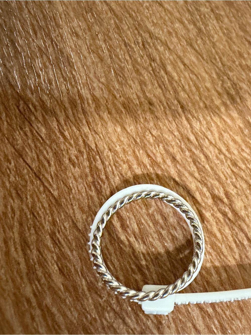 Silver Toned Twisted Rope Stackable Ring